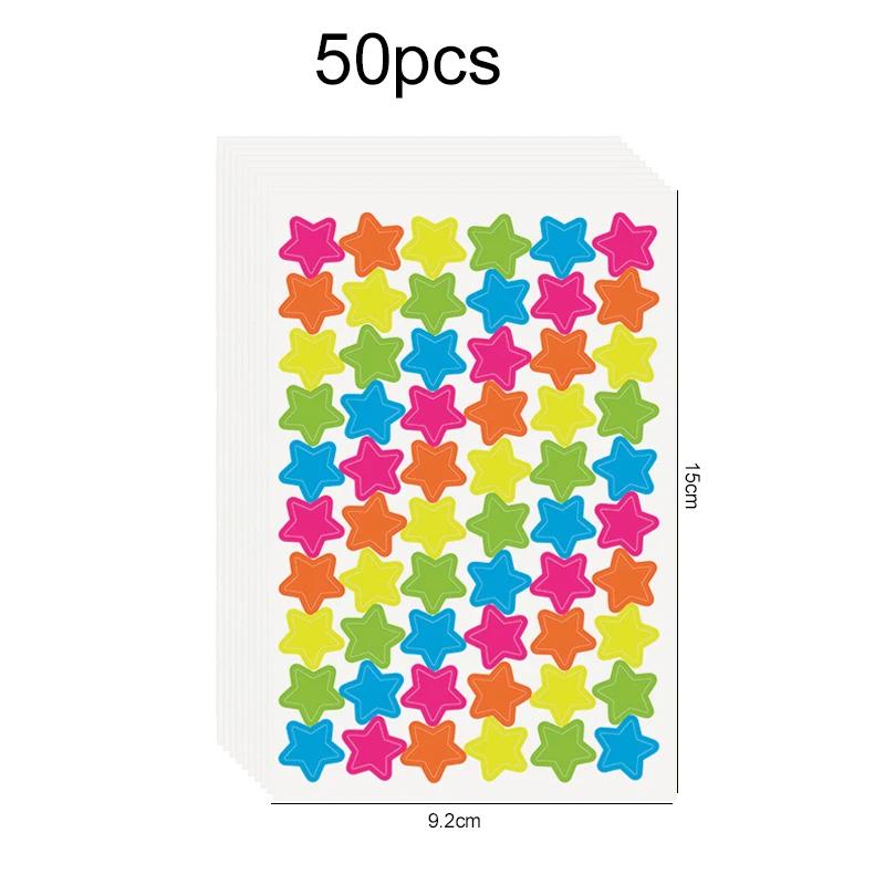 10~50sheets Scrapbook Stickers with Stars Hearts Circles Dazzling Colors for DIY Crafts Journaling Memory Book Decoration TMZ