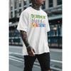 European Sizes Men's Science-Themed Short Sleeve T-Shirt - Chemistry & Physics Print  - Breathable Round Neck Casual Summer Tee