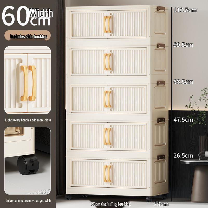 Folding Multi-Layer Plastic Storage & Wardrobe Cabinet for Kids and Households