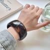 Verlaufendes halbtransparentes Harzarmband – Modisches breites rundes Armband für Damen, farbecht