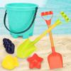 6 Piece Sand Toy Beach Toy Set with Sand Wheel, Truck, Sand Molds, Bucket, Shovel, Water Toy Set, Outdoor Toy for Boys Girls 3 4 5 6 7 Years