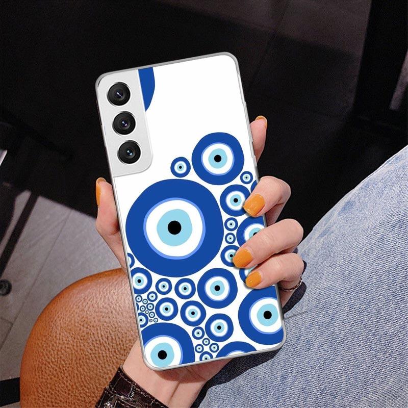 Glücksbringer Blauer Böser Blick Handyhülle für Samsung Galaxy S26 S25 Edge S23 S24 Ultra S22 Plus S21 S20 FE Einzigartige Abdeckung Weiche Hülle Galaxy
