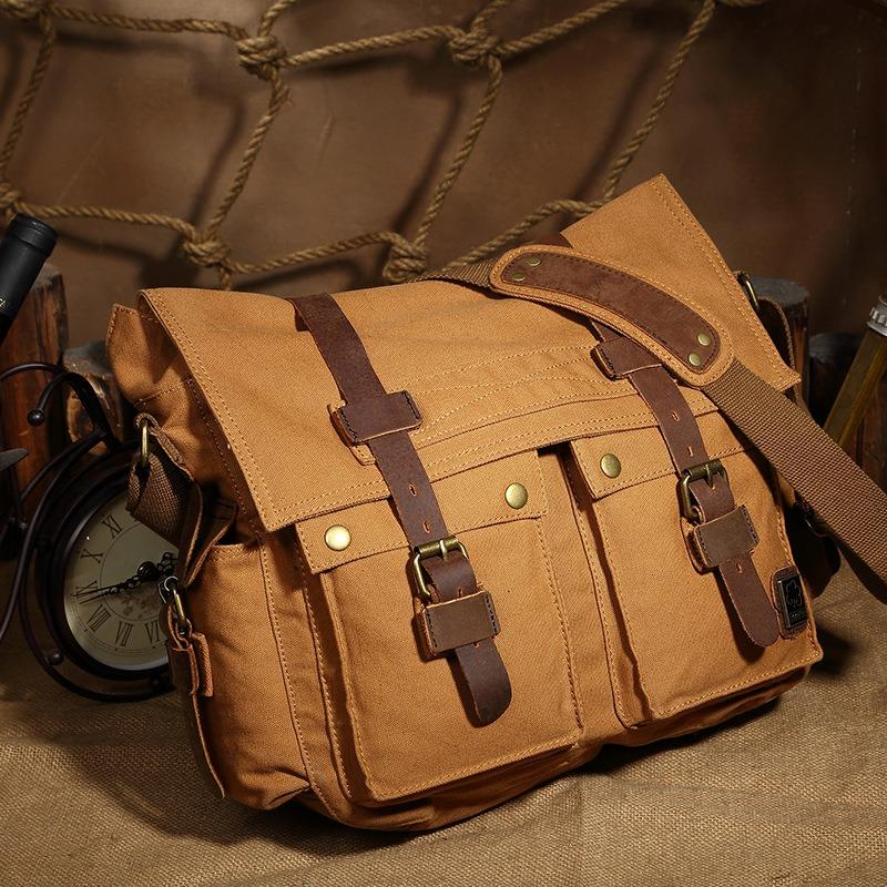 Men's Canvas Shoulder Bag Messenger Bag Casual Bag