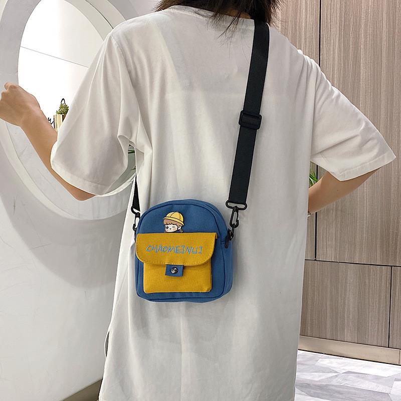 New Cute Girl Shoulder Bag Japanese Style Fashionable Canvas Bag Korean Version Colorful Small Size