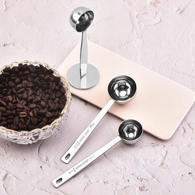 Cucchiaio dosatore per caffè in acciaio inossidabile con bilancia, capacità 15 ml/30 ml