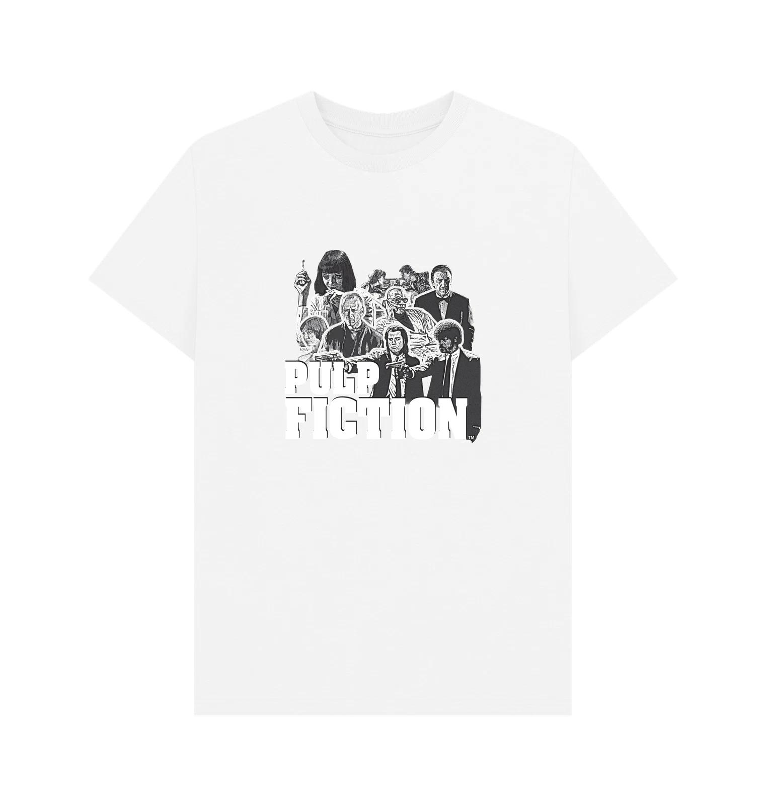 PREMIUM OFFICIAL Pulp Fiction Pulp Fiction Cast Graphic White T-Shirt 2XL