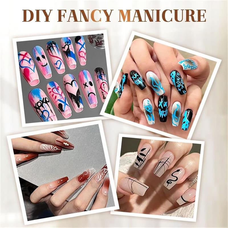Waterproof Nail Art Pen, Quick Dry Nail Art Pens, 12/24 Color Nails Arts Pen Set, DIY Nails Arts Marker Drawing Painting Liner Pens