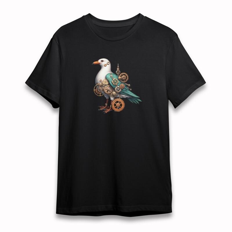 

Women s Soft Plus Size Classic T-Shirt Steampunk Mechanical Bird Graphic Tee 4XL