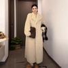 Winter New Suit Collar Lamb Wool Coat Women's Thickened Fur Integrated Long Fur Loose Coat Over the Knee