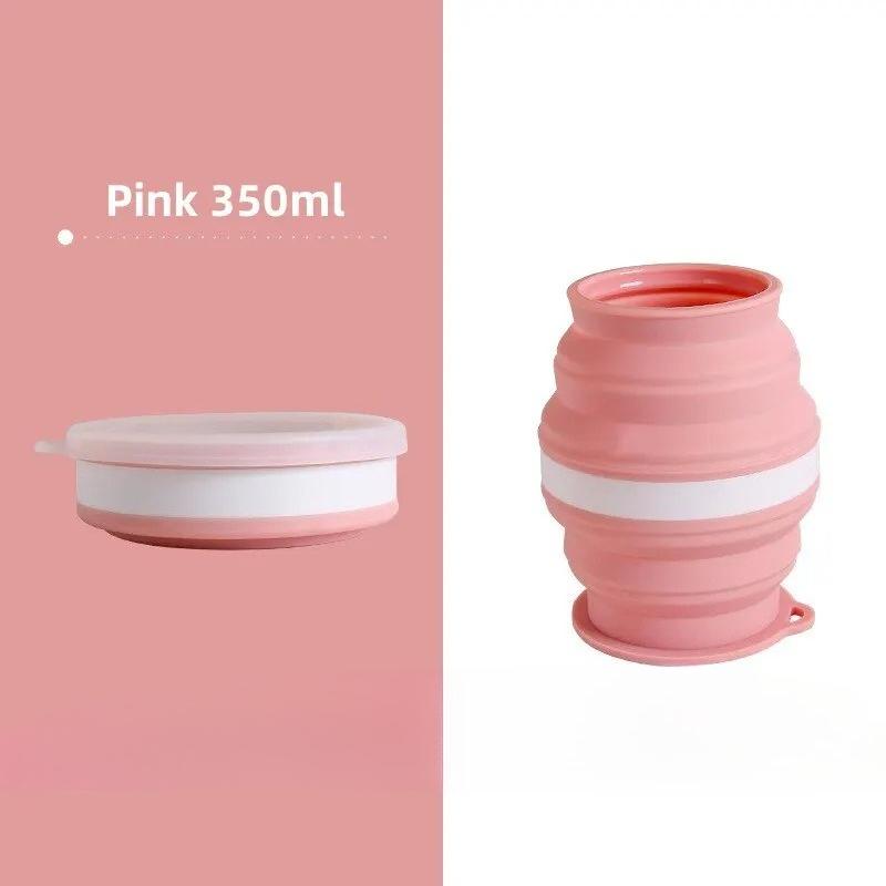 Portable Silicone Foldable Cup Lanyard Heat With Cups Lid Collapsible Resistant Folding Storage Travel Mug For Hot Water