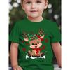 Christmas Children's T-Shirt Cartoon Deer Print Girl Clothes Cute Cartoon Pullover Tees Boy Top Casual Loose Children's Clothing