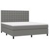 Maison Exclusive - Sommier à lattes de lit et matelas et LED Gris foncé 160x200 cm