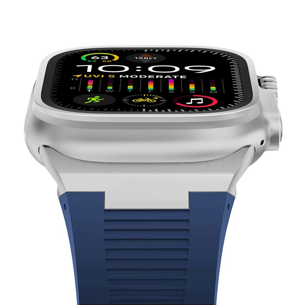 Soft Silicone Strap for Apple Watch Ultra 3 2 49mm 46mm 45mm 44mm Rubber Band for IWatch Series 11 10 9 8 7 6 5 SE 3 2 Bracelet