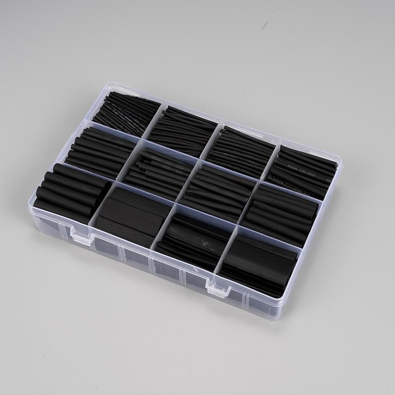 Heat Shrink Tubing: Various Specs, Easy Application, 900 pcs in Black Box.