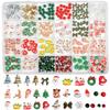 BEPAN Santa Claus Nail Art Decorations for New Year Winter Christmas Pressed Handmade DIY Boxed Wearable Nail Material