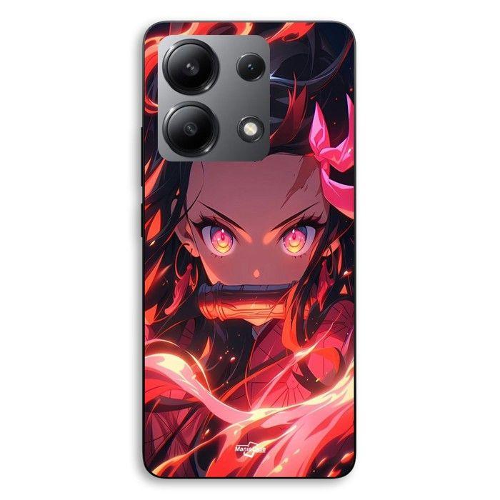 Coque de téléphone - MANIACASE - Xiaomi Redmi Note 13 4G - Silicone TPU - Noir - Nezuko Kamado (Demon Slayer)