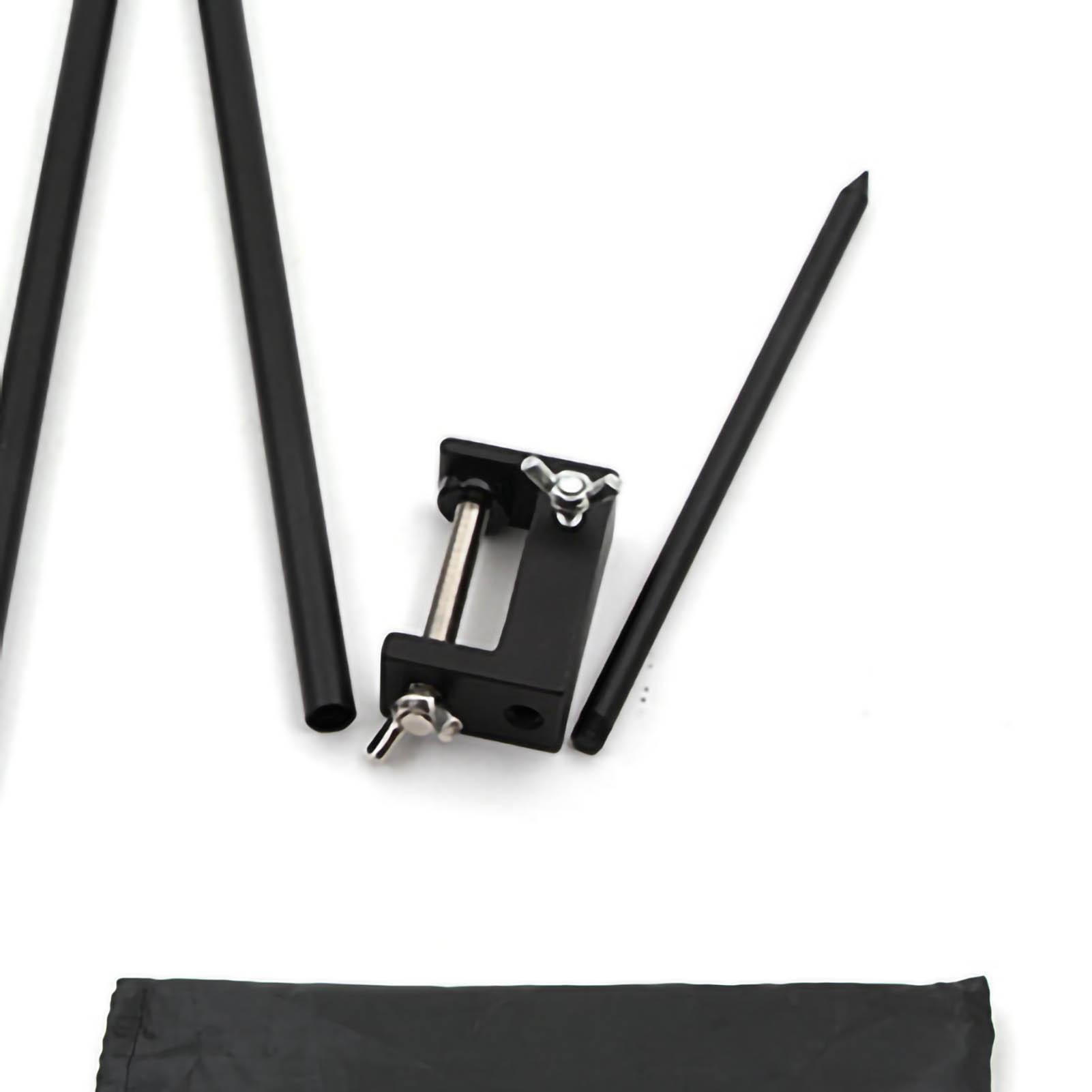 

Outdoor Folding Light Pole Aluminum Alloy Camping Lighting Lamp Stand with Desk Fixture Black