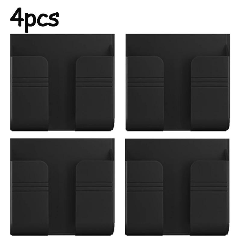 4/2/1pcs Wall Mounted Mobile Phone Holder Multifunction Holder Remote Control Storage Box Charger Hook Cable Charging Dock Stand