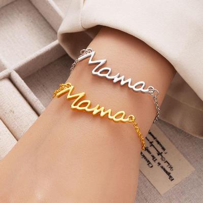 Elegant Mama Letter Bracelet – Personalized Beaded Jewelry, Perfect for Mother's Day Gift