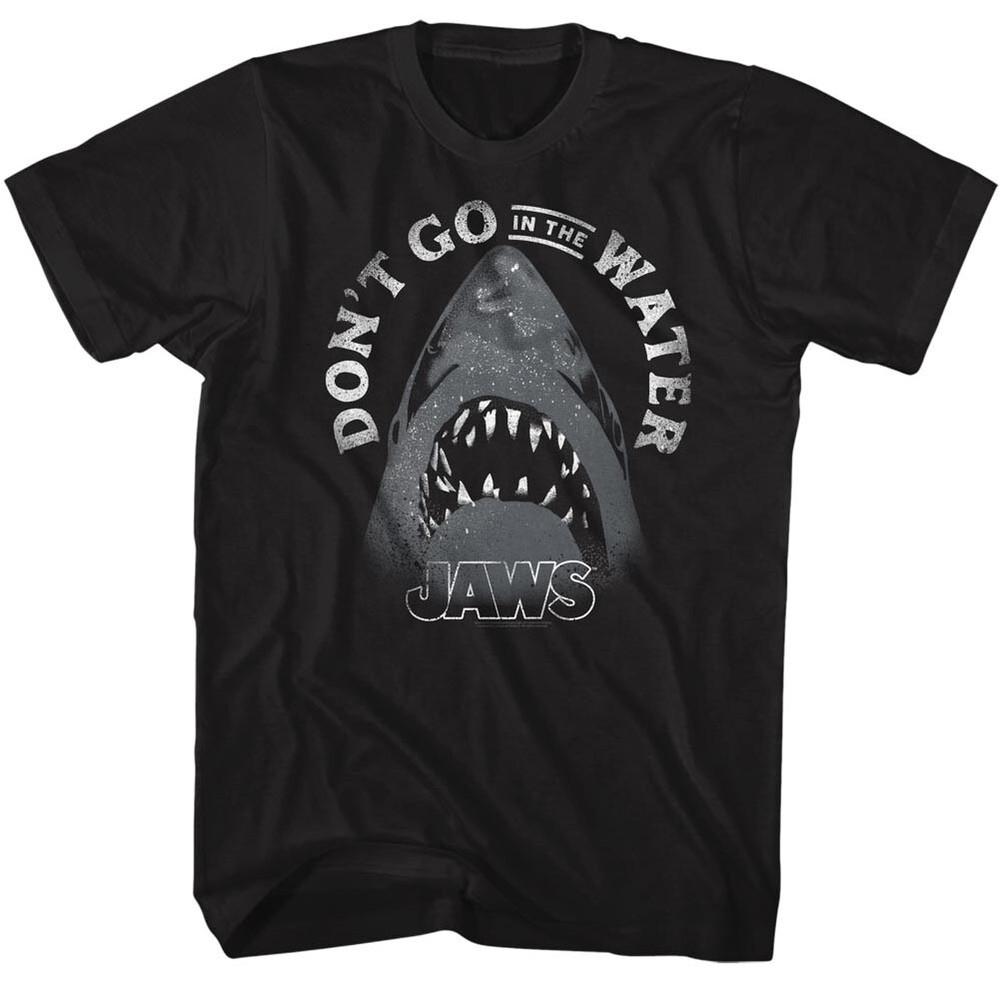 Jaws 70's Thriller Movie Don't Go In The Water Arched Text Men's T Shirt Unisex T-Shirt