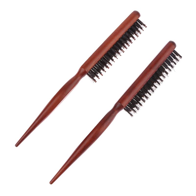 Professional Salon Teasing Back Hair Brushes Boar Bristle Wood Slim Line Comb Hairbrush Extension Hairdressing Styling Tools Diy