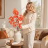 Artificial Maple Leaf Branch Decorative Plant for Home Office Indoor Outdoor Use Realistic Texture and Natural Shape Faux Greenery Branch