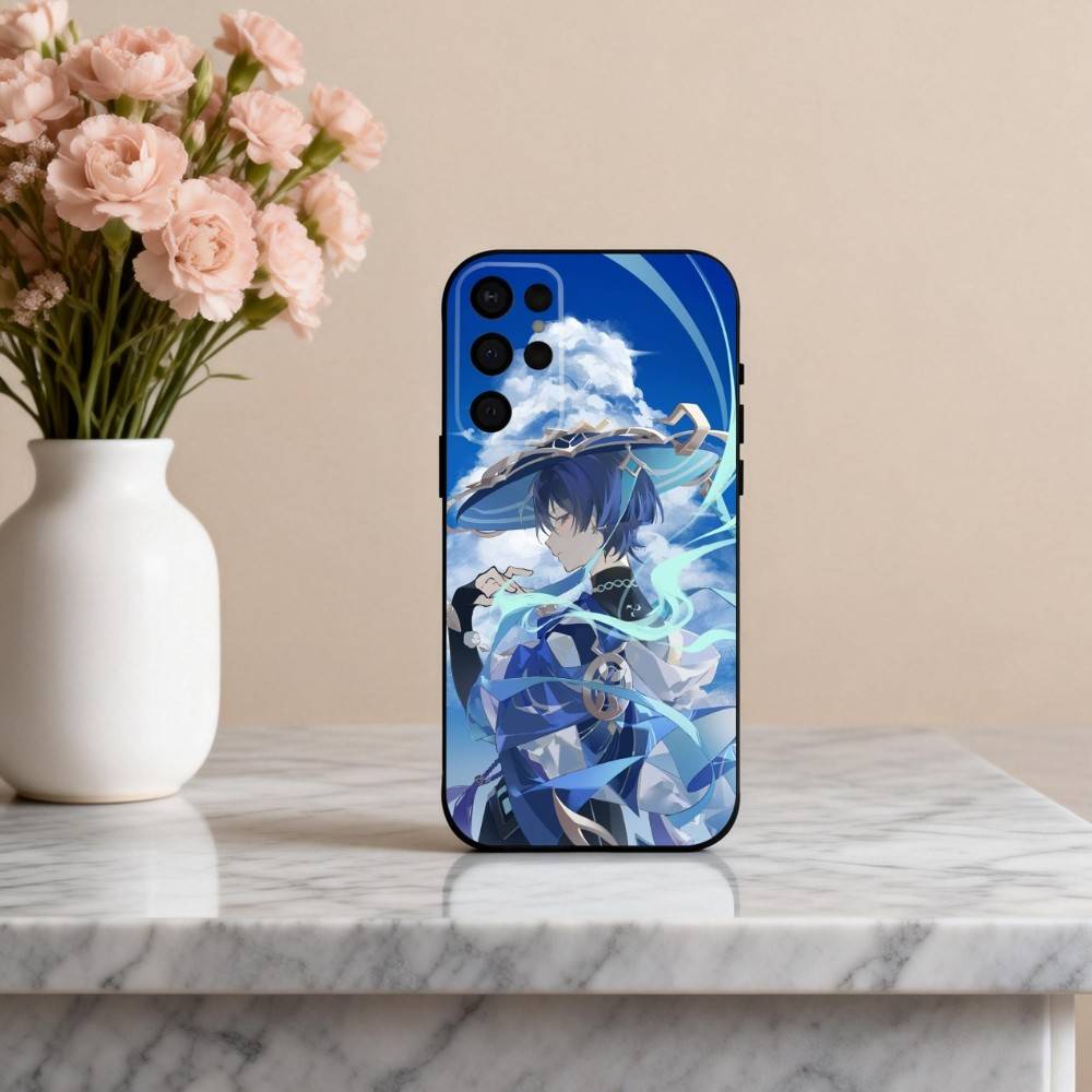 S-Scaramouches G-Genshin I-Impact-T Phone Case For Samsung S25,S24,S21,S22,S23,S30,Ultra,S20,Plus,Others Soft Black Cover