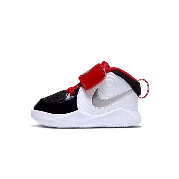 Nike Team Hustle D 9 Auto Mid top Basketball Shoes Black White Infant And Toddler CK0617-001