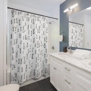Tonnika Chen Black/White Bunny Butts And Whimsical Shower Curtains