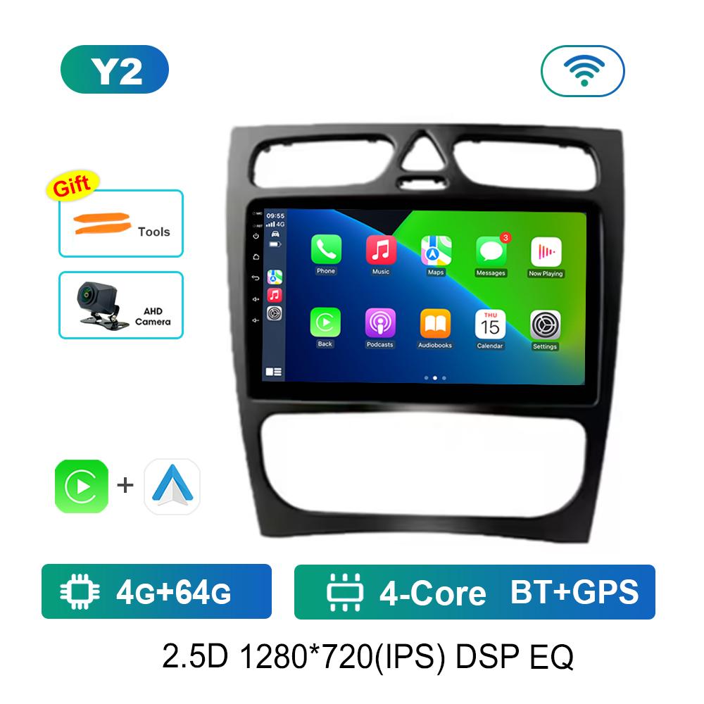 9 Inch for Mercedes Benz C Class CLK S203 W203 W209 A209 2000 - 2005 Car Video Multimedia Player GPS 2.5D Screen Android System