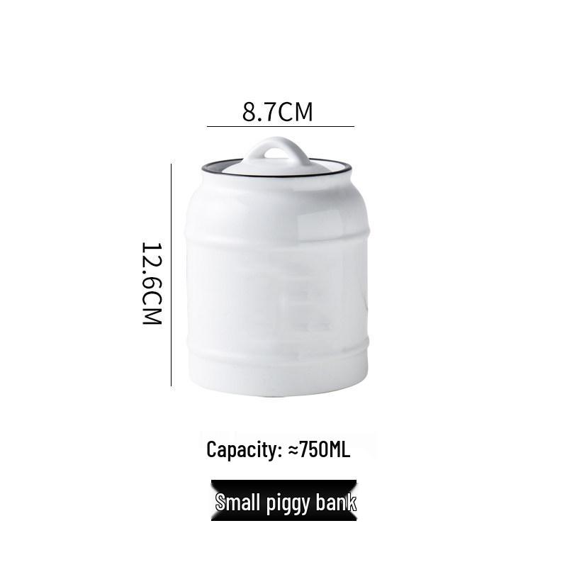 

Ceramic White Sugar Jar: Large, Sealed Storage for Milk Powder, Tea, Grains, and Snacks