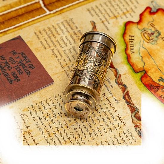 Brass Telescope - 15.24 Cm with Engraved Hardwood Box by W. Ottway Ealing