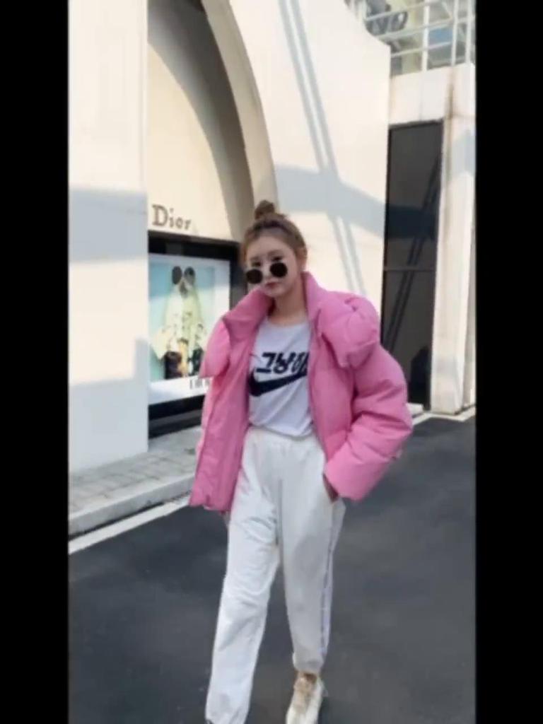 Zimní bunda Dámská bunda Teplá Módní Cukrová barva Silná Parka Kabát