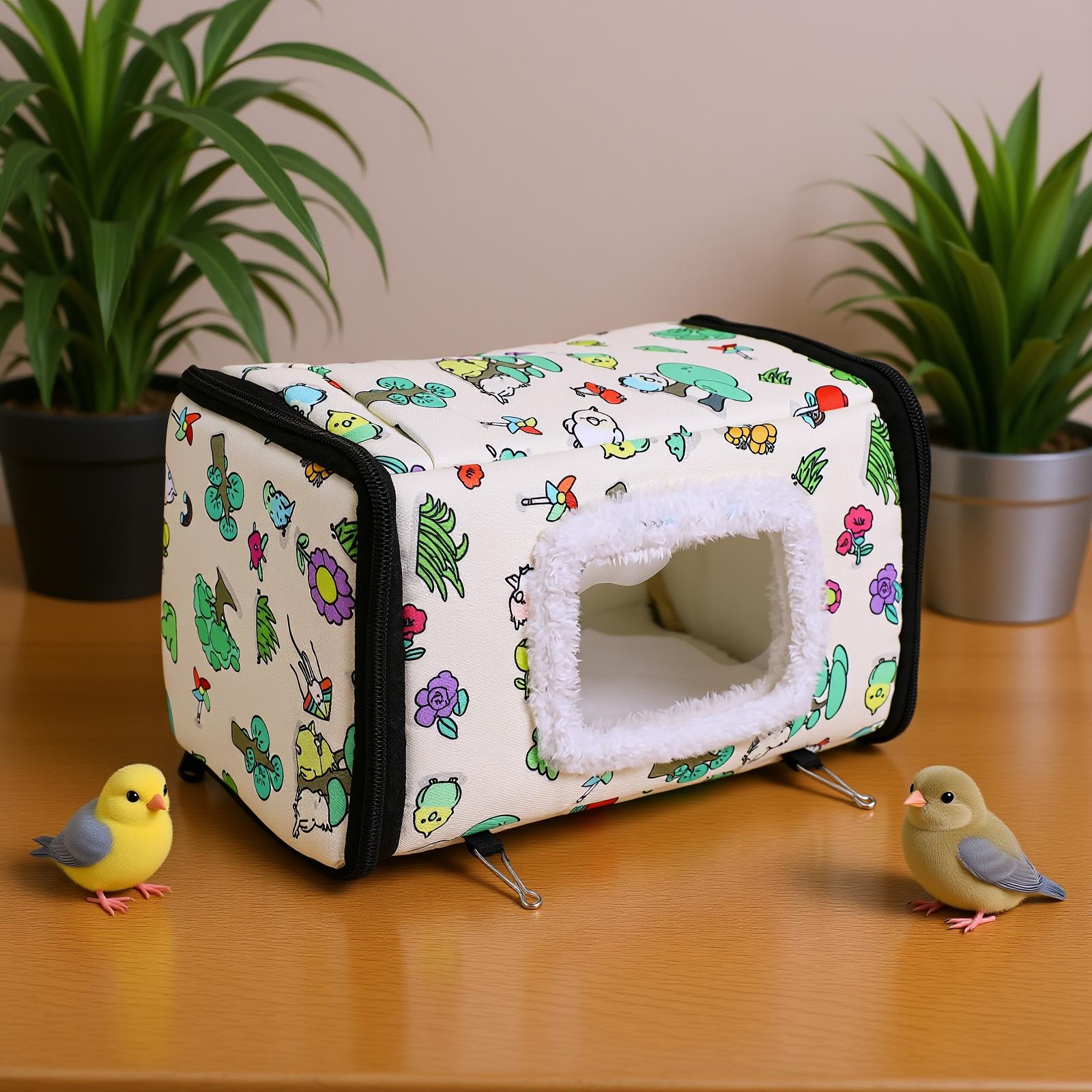 Winter Warm Bird House Cotton Hanging Hammock Bird Sleeping Bed Cage for Budgies Parakeets Cockatiels
