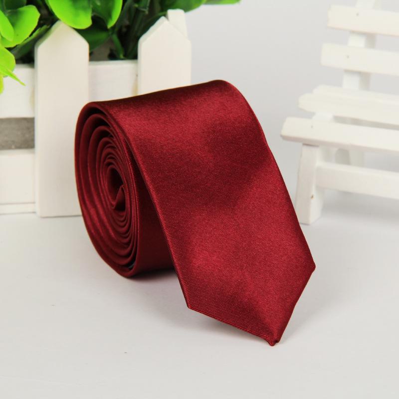 Casual Korean Style Narrow 5cm Solid Color Tie for Men
