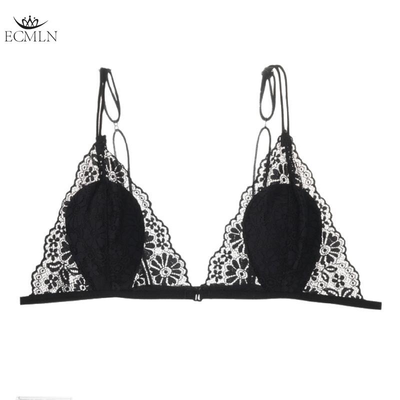 

Transparent Bra Lace Sexy Temptation Underwear Women Ultra Thin Push Up Brassiere Wireless Bralette Lingerie S чёрный
