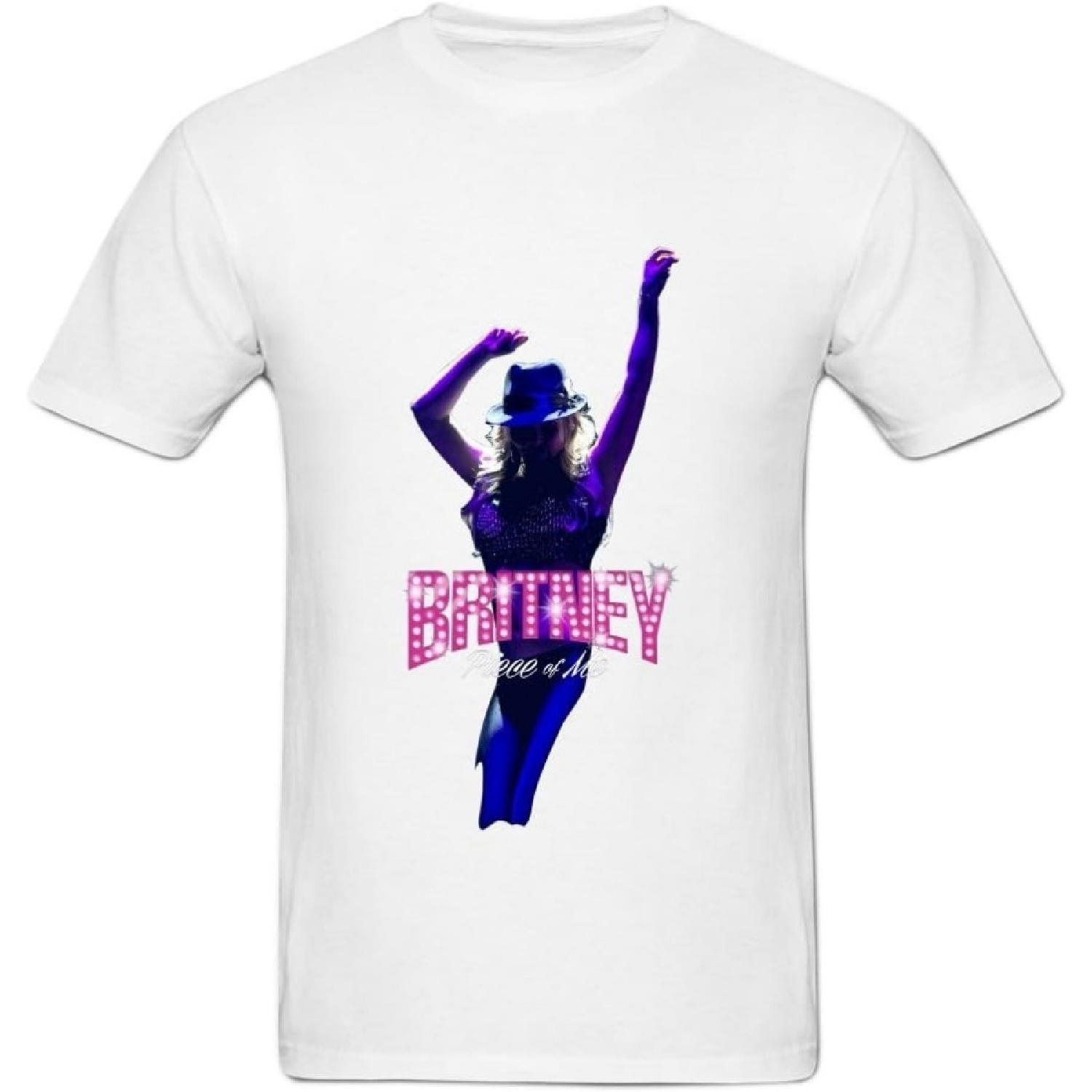 

Amoyeah Men s Britney Spears Piece of Me Printed T Shirts Cotton Graphic Tees XXXL White XXXXXL білий