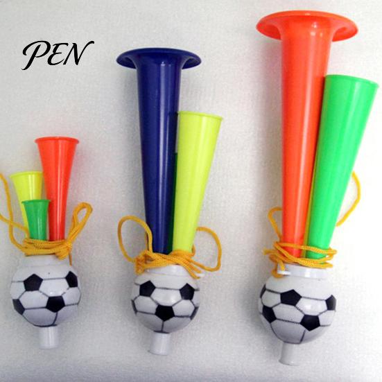 Football Party Favor 2Pcs Soccer Cheering Horn, 3 Tone Sports Fan Noise Maker, Plastic Horn Handheld Stadium Trumpet for Game Day, Accessory Black And