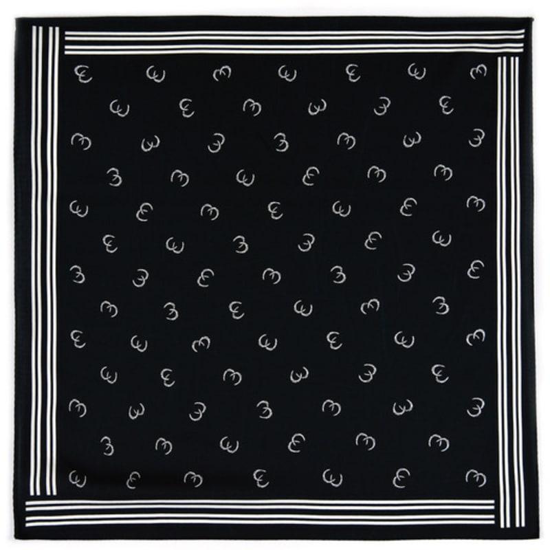 DOYOUKNOWMC ALL SEASON Double C Logo Print Black Petite Scarf