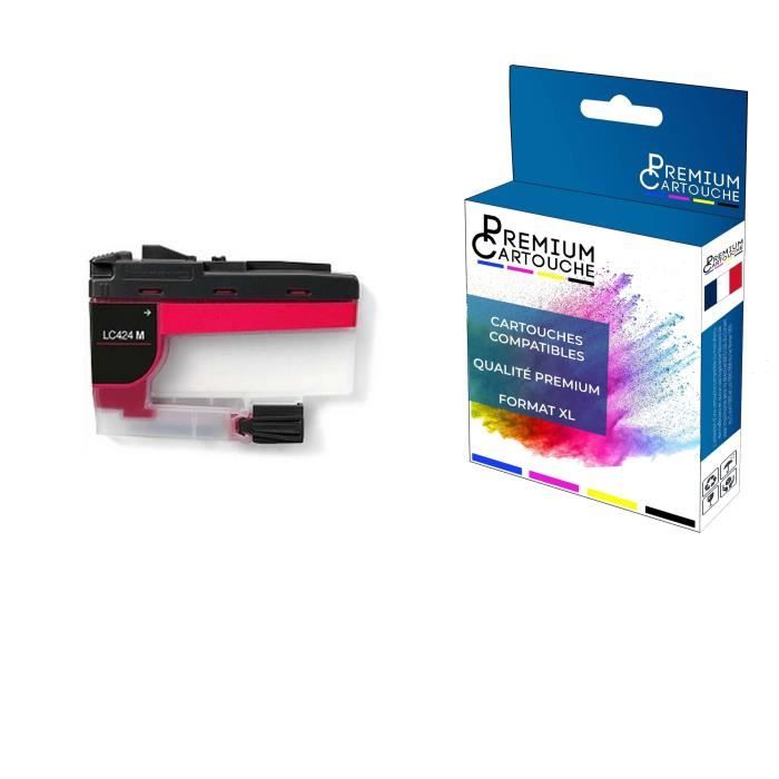 Cartouche pour BROTHER LC424 LC424XL Compatible Magenta x 1 - PREMIUM CARTOUCHE avec DCP J1200W.
