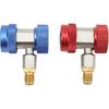 R 134a Gas Schnellkupplung, HVAC AC Ventilkegel-Manifold mit 1 X Blauer Schnellkuppler für AC Manifold Gauge Set