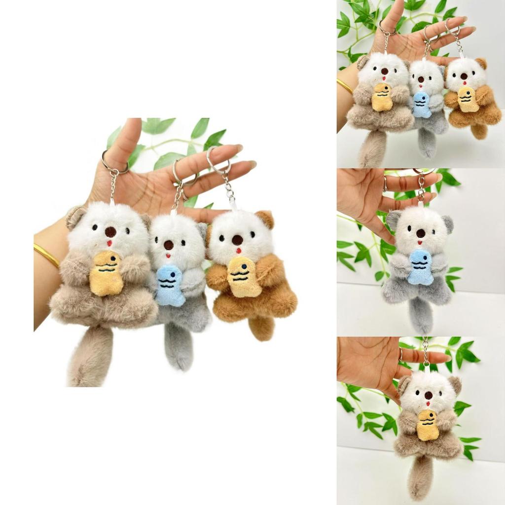 Otter Plush Keychain Soft Short Plush Toy For Bag Decoration And Keys