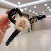 Pince à cheveux en vison strass haut de gamme 2025 - Grande pince crocodile pour coiffures relevées