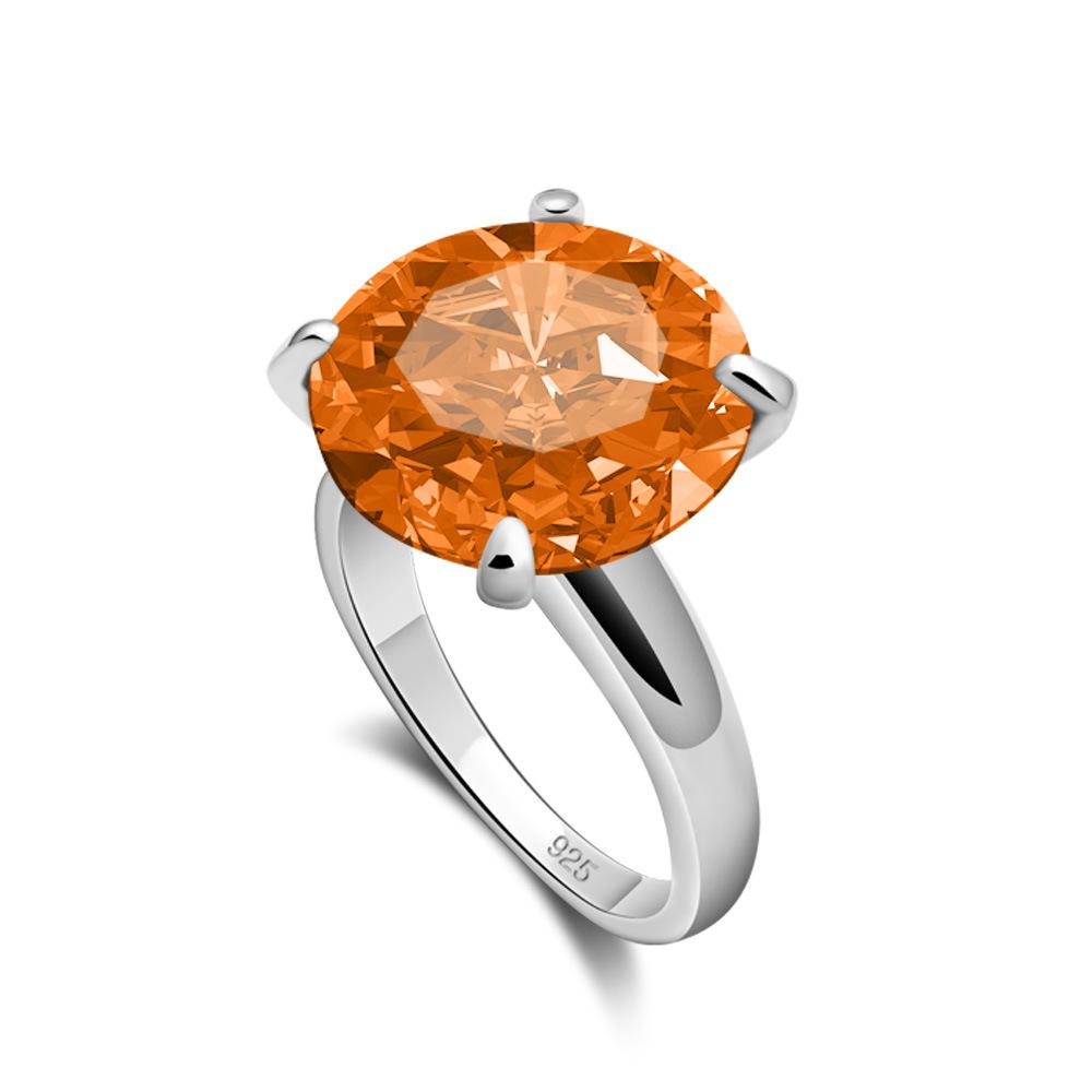 Diamond-Encrusted Punk Opal Japanese Hip-Hop Platinum-Plated Geometric Jewelry Women'S Exaggerated Big Ring