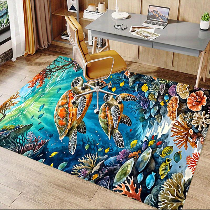 1PC turtle coral Extra Large Non-Slip Floor carpet, Office, family, bedroom, Studio - Large Area RugJ0328
