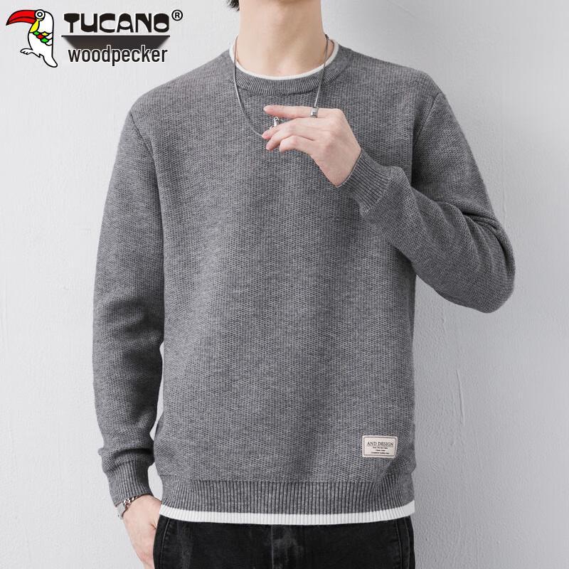 Tucano Men's Solid Color Round Neck Knit Sweater