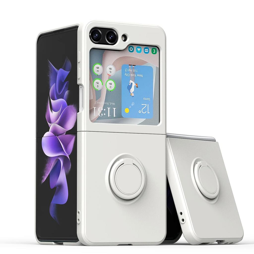 For Samsung Z Flip 7 Case Ring Holder Magnetic Liquid Silicone Cases for Samsung Galaxy Z Flip 3 5 6 ZFlip 4 ZFlip5 Soft Cover