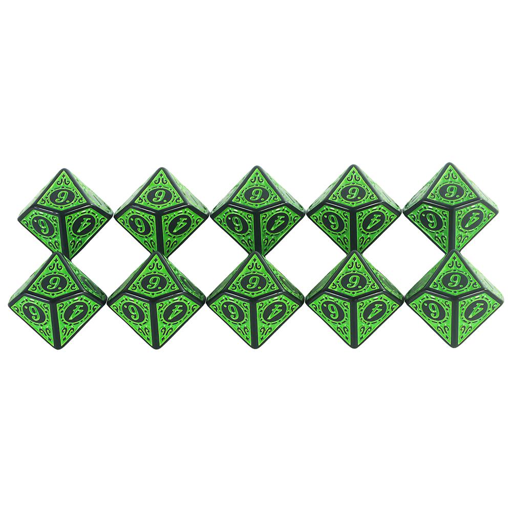 10pcs Polyhedral D10(0-9) Dice for RPG D10 Dice Games Family Entertainment and Leisure Board Games