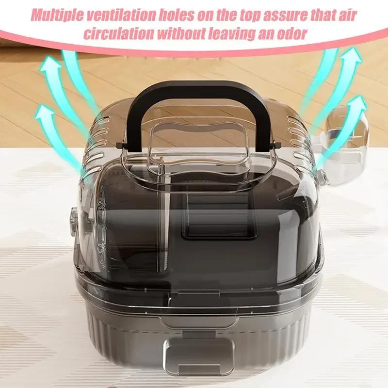 Chinchilla Cage Translucent Hamsters Travel Carry Case Large Capacity Breathable Hamster Habitat Small Animal Carrier With Water