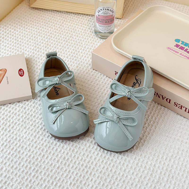 

Girl s Mary Janes Candy Color Lovely Butterfly-knot Spring Children Flat Shoes Patent Leather Round Toe Cute Toddler Kids Shoe 21-insole13.5cm синий